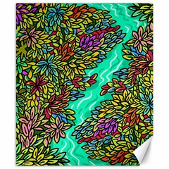 Background Leaves River Nature Canvas 8  X 10  by Maspions