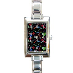 New Year Christmas Background Rectangle Italian Charm Watch by Maspions