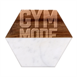 Gym mode Marble Wood Coaster (Hexagon)  Front