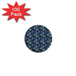 Blue Flowers 001 1  Mini Buttons (100 pack)  Front