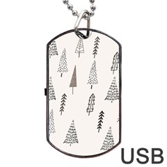 Christmas Tree Trees Nature Dog Tag Usb Flash (two Sides) by Maspions