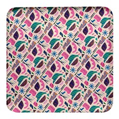 Multi Colour Pattern Square Glass Fridge Magnet (4 Pack) by designsbymallika