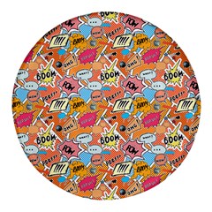 Pop Culture Abstract Pattern Round Glass Fridge Magnet (4 Pack) by designsbymallika