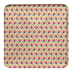 Summer Watermelon Pattern Square Glass Fridge Magnet (4 Pack) by designsbymallika