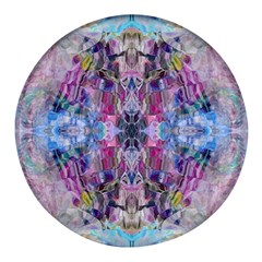 Abstract Kaleidoscope Round Glass Fridge Magnet (4 Pack) by kaleidomarblingart