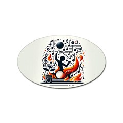 Abstract Drummer Sticker (oval) by RiverRootz