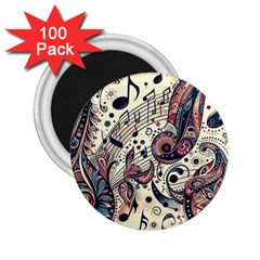 Paisley Print Musical Notes8 2 25  Magnets (100 Pack)  by RiverRootz