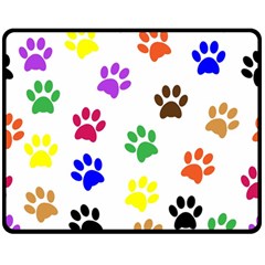 Pawprints Paw Prints Paw Animal Two Sides Fleece Blanket (medium) by Apen