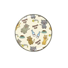 Happy Cats Pattern Background Hat Clip Ball Marker (4 Pack) by Grandong