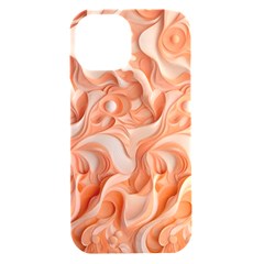 Peach Fuzz Elegant Print Abstract Design Iphone 15 Black Uv Print Pc Hardshell Case by dflcprintsclothing