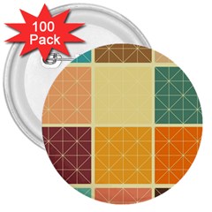 Square Cube Shape Colourful 3  Buttons (100 Pack)  by Proyonanggan