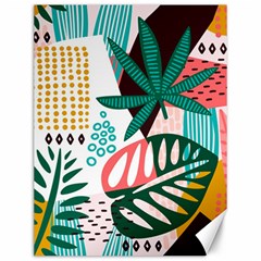 Abstract Seamless Pattern With Tropical Leaves Canvas 12  X 16  by Hannah976