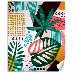 Abstract Seamless Pattern With Tropical Leaves Canvas 16  X 20  by Hannah976