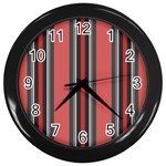 Rosa Grau Streifen Wall Clock (Black) Front