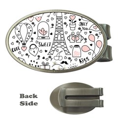 Big Collection With Hand Drawn Objects Valentines Day Money Clips (oval)  by Bedest