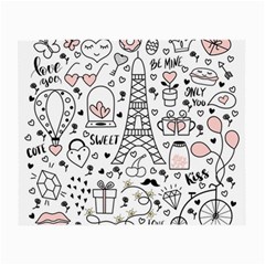 Big Collection With Hand Drawn Objects Valentines Day Small Glasses Cloth (2 Sides) by Bedest