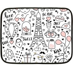 Big Collection With Hand Drawn Objects Valentines Day Two Sides Fleece Blanket (mini) by Bedest