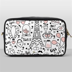 Big Collection With Hand Drawn Objects Valentines Day Toiletries Bag (one Side) by Bedest