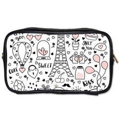 Big Collection With Hand Drawn Objects Valentines Day Toiletries Bag (two Sides) by Bedest