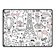 Big Collection With Hand Drawn Objects Valentines Day Fleece Blanket (small) by Bedest