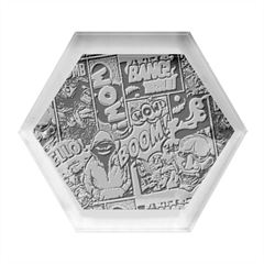 Boom Bang Art Crazy Drawing Graffiti Hello Retro Sayings Yellow Hexagon Wood Jewelry Box by Bedest