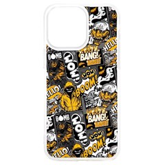 Boom Bang Art Crazy Drawing Graffiti Hello Retro Sayings Yellow Iphone 15 Pro Max Tpu Uv Print Case by Bedest