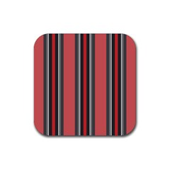 Dunkelrot4 Rosa Grau Streifen Dunkelrot3 Rubber Coaster (square) by 2607694c