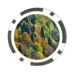 Forest Trees Leaves Fall Autumn Nature Sunshine Poker Chip Card Guard by Ravend