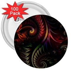 Fractal  3  Buttons (100 Pack)  by 2607694c