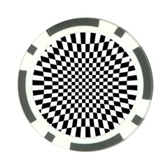 Illusion Checkerboard Black And White Pattern Poker Chip Card Guard (10 Pack) by Ravend