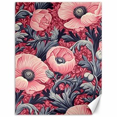 Vintage Floral Poppies Canvas 12  X 16  by Grandong