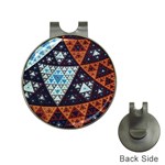 Fractal Triangle Geometric Abstract Pattern Hat Clips with Golf Markers Front