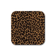 Tiger Skin Art Pattern Rubber Square Coaster (4 Pack) by Ket1n9