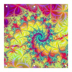 Fractal Spiral Abstract Background Vortex Yellow Banner And Sign 3  X 3  by Ket1n9