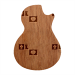 Cute Christmas Seamless Pattern Vector  - Guitar Shape Wood Guitar Pick Holder Case And Picks Set Front