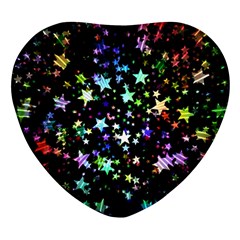 Christmas Star Gloss Lights Light Heart Glass Fridge Magnet (4 Pack) by Ket1n9