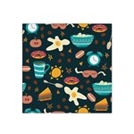 Seamless-pattern-with-breakfast-symbols-morning-coffee Satin Bandana Scarf 22  x 22  Front