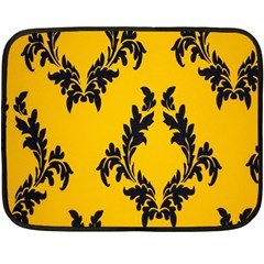 Yellow Regal Filagree Pattern Two Sides Fleece Blanket (mini) by Azkajaya