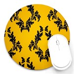 Yellow Regal Filagree Pattern Round Mousepad Front