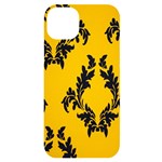 Yellow Regal Filagree Pattern iPhone 14 Plus Black UV Print Case Front