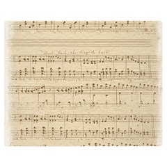 Vintage Beige Music Notes Premium Plush Fleece Blanket (medium) by Loisa77