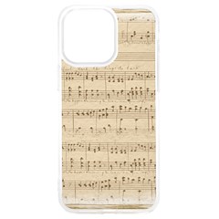 Vintage Beige Music Notes Iphone 15 Pro Max Tpu Uv Print Case by Loisa77