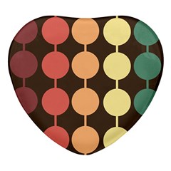 Pattern Circle Retro Design Heart Glass Fridge Magnet (4 Pack) by Loisa77