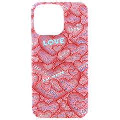 Love Hearts Valentine Red Symbol Iphone 15 Pro Max Black Uv Print Pc Hardshell Case by Paksenen