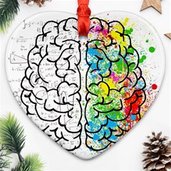 Brain Mind Psychology Idea Drawing Ornament (heart) by Loisa77