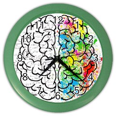 Brain Mind Psychology Idea Drawing Color Wall Clock by Loisa77