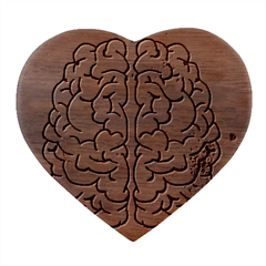 Brain Mind Psychology Idea Drawing Heart Wood Jewelry Box by Loisa77