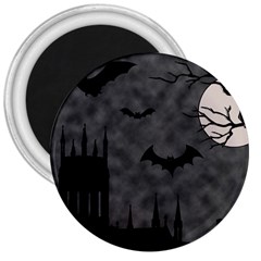 Halloween Background Halloween Scene 3  Magnets by Ket1n9