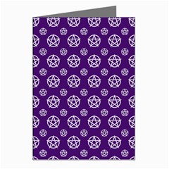 White Pentacle And Purple Pattern Greeting Cards (pkg Of 8) by cheekywitch