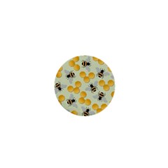 Bees Pattern Honey Bee Bug Honeycomb Honey Beehive 1  Mini Buttons by Bedest